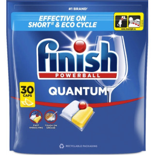 Засіб для миття посуду в посудомийних машинах FINISH Quantum Лимон, 30 капсул